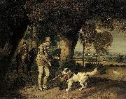 James Ward John Levett Receiving Pheasant from Retriever on HIs Estate at Wychnor, oil painting